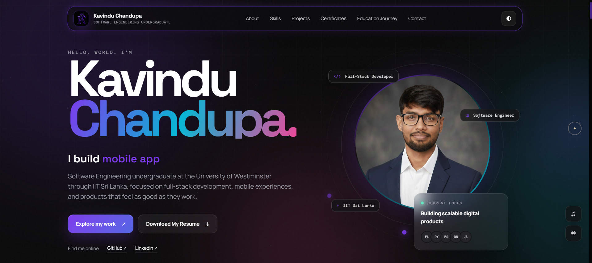 Personal Portfolio Website preview